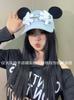 2025 Versión Coreana Gorra de Béisbol para Mujer con Palma de Mickey Hace que la Cara se Vea Más Pequeña Adecuada para Cara Cuadrada y Redonda Gorra con Orejas de Mickey de Dibujos Animados
