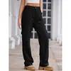 Pantalones Cargo Casuales de Tela Retro con Múltiples Bolsillos para Comercio Exterior Transfronterizo para Mujer, Nuevos de Primavera y Otoño, Holgados, Adelgazantes, Modernos, de Pierna Ancha, Largos