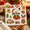Novos adesivos decorativos de Natal transfronteiriços com renas, Papai Noel, boneco de neve, para crianças, adesivos de recompensa para estudantes, adesivos de planner de desenho animado