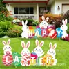 Letreros de Pascua para el Jardín Conejo y Huevo Decoraciones para Fiesta de Pascua en el Exterior del Jardín y el Césped