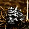 Joias de Guerreiro de Ferro Atacado Joias de Mão Punk Europeias e Americanas Anel de Coroa de Caveira Dominador para Homens Anel Pronto em Estoque