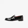 Mocasines de Cuero Genuino ACL para Hombre Suela Roja Estilo Británico Formal de Negocios Charol Brillante Slip-on Zapatos Perezosos Casuales