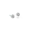 Brincos de Bola com Diamante Cintilante em Prata Esterlina S925 para Meninas Brincos de Bola Pequena Super Fada com Diamante de Cristal Shambhala Piercing Simples