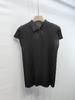 Camiseta de Manga Corta de Color Sólido, Elegante y Juvenil de Gama Alta para Verano, con Cuello Polo Plisado, Top Elegante para el Trabajo para Mujer
