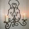 Suporte de Vela Europeu Montado na Parede, Rack de Suporte de Velas de Ferro Forjado Montado na Parede, Rack Decorativo de Metal Forjado para Villa