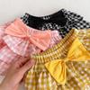 Ins Estilo Coreano Bolsa para Niñas Pantalones de Falda Trasera Verano Niña Pequeña Lazo Pastel Falda Pantalón Corto Ropa Exterior Pantalones de Falda para Niños Versátiles