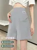 Pantalones de maternidad para verano, finos, holgados, de pierna ancha, leggings casuales de tres cuartos, talla grande, soporte para el vientre, ropa de maternidad para otoño
