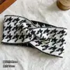 Diadema popular transfronteriza europea y americana, diadema para lavarse la cara con estampado de pata de gallo, accesorio para el cabello deportivo de moda, diadema tejida, diadema de ala ancha