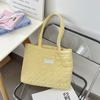 5914 Outono Novo Bolsa Tote Acolchoada de Xadrez Coração Bolsa de Maternidade Ombro Feminina Grande Capacidade Bolsa de Mão