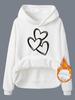 Suéter europeu e americano eBay Independent Station Sweater feminino outono e inverno com forro de lã e capuz em estoque Camisa casual feminina de manga comprida em formato de coração