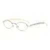 Jamie 866 Nuevas Gafas Metálicas de Montura Pequeña Estilo Europeo y Americano Gafas de Sol con Pedrería de Moda Gafas de Sol Estilo Urbano