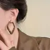 Pendientes Redondos Geométricos con Estampado de Leopardo Europeos y Americanos para Mujer, Diseño de Nicho, Pendientes Pequeños que Resaltan el Rostro, Pendientes Versátiles de Alta Gama para Otoño e Invierno