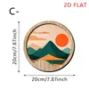 Letrero Circular de Madera Transfronterizo Retro Sol y Luna Montaña y Río Manualidades Creativas Personalizadas para Colgar en la Pared Decoraciones de Pared Estilo Nórdico