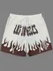 Shorts de Praia Masculino Respirável e Amigo da Pele Verão Novo Estilo Graffiti de Anjo Impressão 3D Malha Solto Confortável Casual