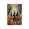 Amazon Halloween Arte Retro Colgante Pintura Pintura de Sala de Estar Bruja Lienzo Aleación de Aluminio Póster Pintura Decorativa de Alta Gama