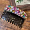 Pente de Cabelo Coreano 2026 Nova Cor Degradê com Strass Tcheco, Pente com Inserção de Strass Brilhante de Luxo Leve, Grampo para Franja e Acessórios de Cabelo para Mulheres