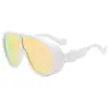 Gafas de sol personalizadas de borde grueso transfronterizas de una sola pieza Gafas de sol europeas y americanas integradas de PC 366 para hombre y mujer de montura grande de colores