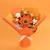 Bucet de Girasol Terminado Creativo Hecho a Mano con Hilo, Regalo para Maestros y Compañeros en el Día del Maestro y la Temporada de Graduación