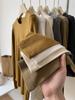 Camiseta Interior de Cachemira Sintética para Mujer, Suéter Holgado y Versátil de Cuello Redondo con Mangas Largas, Estilo Básico Otoño e Invierno con Color Puro Ropa de Otoño