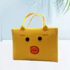 Bolsa de Almacenamiento Grande de Dibujos Animados de Fieltro Portátil Simple Moda Bolsa de Viaje Estudiante Almacenamiento Bolso de Mano de Gran Capacidad