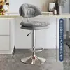 Banqueta de bar de luxo para uso doméstico, altura ajustável, giratória, com encosto de almofada macia, adequada para balcão de recepção, caixa, banqueta alta, cadeira para mesa de ilha