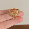 Anel Sense Gold de Alta Qualidade Feminino Anel de Design de Nicho Anel de Moda Personalidade Anel Estilo Simples Frio Anel de Dedo Retrô
