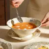 Juego de Cuenco y Plato Estilo Francés, Cuenco para Arroz para Uso Doméstico, Nuevo Modelo 2026, Cuencos de Alto Valor Estético, Platos, Cuencos para Sopa, Cuencos para Fideos, Vajilla de Cerámica