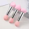 Bangfei kit de 3 piezas dos en uno cabeza de esponja pincel de maquillaje mini portátil cepillo suelto herramientas de belleza