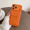 Adequado para Capa de Celular de Couro Liso Granulado Apple 17 Porta-Cartão Porta Iphone16Promax Cobertura Protetora Tudo Incluído 15