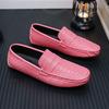 Sapatos casuais masculinos de couro com sola macia, tamanho grande 48, para dirigir, slip-on, preguiçosos, feitos à mão, sapatos masculinos Tods