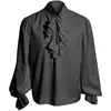 Ropa Nueva Estilo Primavera y Otoño 2026 Camisa Gótica Medieval para Hombre Capa Interior para Mujer Top de Color Sólido Manga Larga Ropa de Comercio Exterior