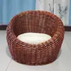 Cadeira de lazer preguiçosa de Rattan para hotéis e pousadas, assento individual de vime natural trançado à mão para espaços pequenos