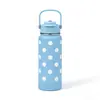 Diseñada Especialmente para Uso Transfronterizo, Termo de Acero Inoxidable 304 de Gran Capacidad con Asa para Exteriores, Botella con Espacio para Doble Bebida, Botella de Agua Deportiva Portátil