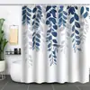 Cortina de Baño Verde Plantas de Amazon Cortina de Ducha Impermeable Antimoho Impresión Digital 3D Bosque de Flores Cortina de Baño Partición Sin Perforaciones