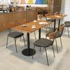 Mesa y silla de cafetería de estilo industrial vintage con combinación de leche, té, postres, repostería, pastelería, mesa y silla comerciales de tablero oceánico.