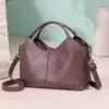 Bolso de Mano de Cuero Suave para Mujer de Venta Caliente Transfronterizo, Bolso Casual Retro para Mujer de Mediana Edad, Bolso de Madre, Bolso de Hombro Cruzado de Gran Capacidad