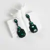 Pendientes Amazon transfronterizos, extragrandes, electrochapados, elegantes, de estilo largo, con un toque de alta gama, adornados con borlas y pedrería negra
