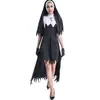 Cosplay de Halloween Zombie Vampiro Disfraz de Monja Vampira Disfraz de Halloween para Actuación para Adultos Hombres y Mujeres