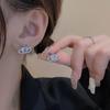 Pendientes de Planeta de Zirconia Exquisitos de Lujo Accesible de Aguja de Plata 925 Nuevos Tendencia Ins Coreana Versátiles Elegantes Micro-Incustados