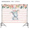 Lindo elefante rosa bebé, decoración para fiesta temática de elefante, diseño de lugar de cumpleaños infantil, mantel con vaso de papel, suministros de decoración