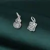 Prata S925 Retrô Fosca Estilo Chinês Antigo Lótus Pingente Pequeno Carpa Medalha de Prata Fio de Contas DIY Acessórios de Prata