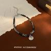 Pulsera Candado de la Paz con Cuentas Chinas Nueva 2024 para Mujer Moda Nacional Retro Lujo Ligero Nicho Joyería Elegante de Alta Gama