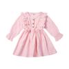 Vestido infantil estilo coreano primavera e outono, roupas infantis Guofeng, vestido de princesa para meninas, vestido Hanfu de primavera, manga comprida, cor sólida