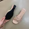 Primer Encuentro Estilo Hada Chanclas Abiertas para Mujer para Uso en Exteriores, Verano 2026 Sandalias de Cuña con Encaje Elegante Suave Francés