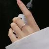 Anillo Elegante de Plata S925 Estilo K Sencillo y Dulce con un Solo Diamante Anillo Pequeño Fresco Compacto de un Solo Anillo J6043