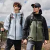 Chaqueta de senderismo de una sola capa para primavera y otoño, Chaqueta de trabajo, Ropa de trabajo de manga larga, Cortavientos, Logotipo bordado con impresión personalizada