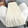 Elegante Falda Midi Nueva de Chifón Fluido para Mujer, Estilo Verano Fino de Largo Medio, Cubre Caderas, Falda Midi Acampanada A-Line Adelgazante
