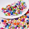 Cuentas Redondas Acrílicas de Color Sólido 4-10 mm Serie Color Mixto Pulsera Cuentas Sueltas Pulsera Hecha a Mano DIY Collar Cadena para Teléfono