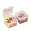 Caja de Almacenamiento con Cuerda para Corbata Infantil Caja de Tarjetas para el Cabello Gomas Elásticas Almacenamiento para Niñas Bebés Accesorios para la Cabeza con Tapa Caja de Joyería Transparente