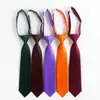 Estilo Coreano Corto Color Sólido Niña Estudiante Hebilla Perezosa sin Nudo Corbata Pequeña Estilo Preppy Negro Rojo Vino Verde Oscuro